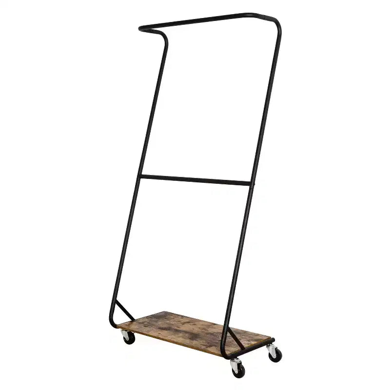 Honey-Can-Do Rustic Z-Frame Garment Rack Brown: Steel Frame Clothing & Closet Rack, 30 lb Capacity, Anti-Tip Hardware