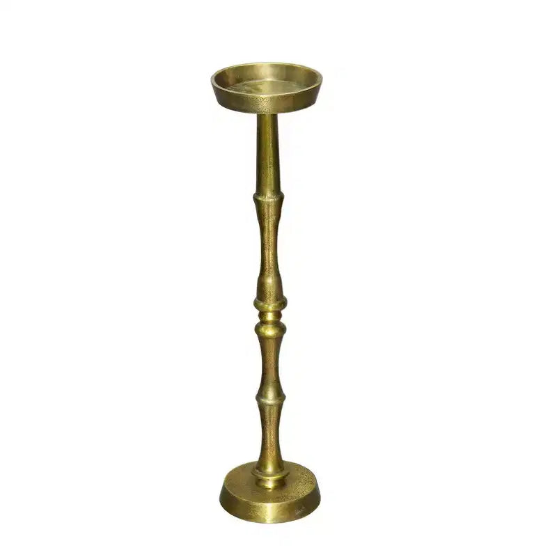 Table d'appoint ronde de 26 po avec piédestal en aluminium doré