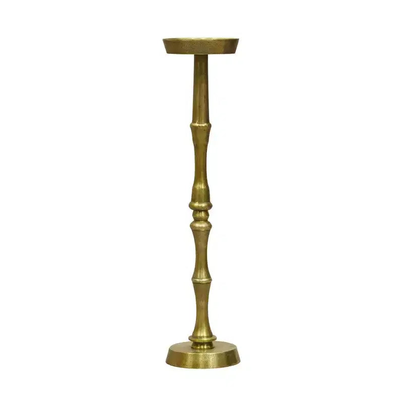 Table d'appoint ronde de 26 po avec piédestal en aluminium doré