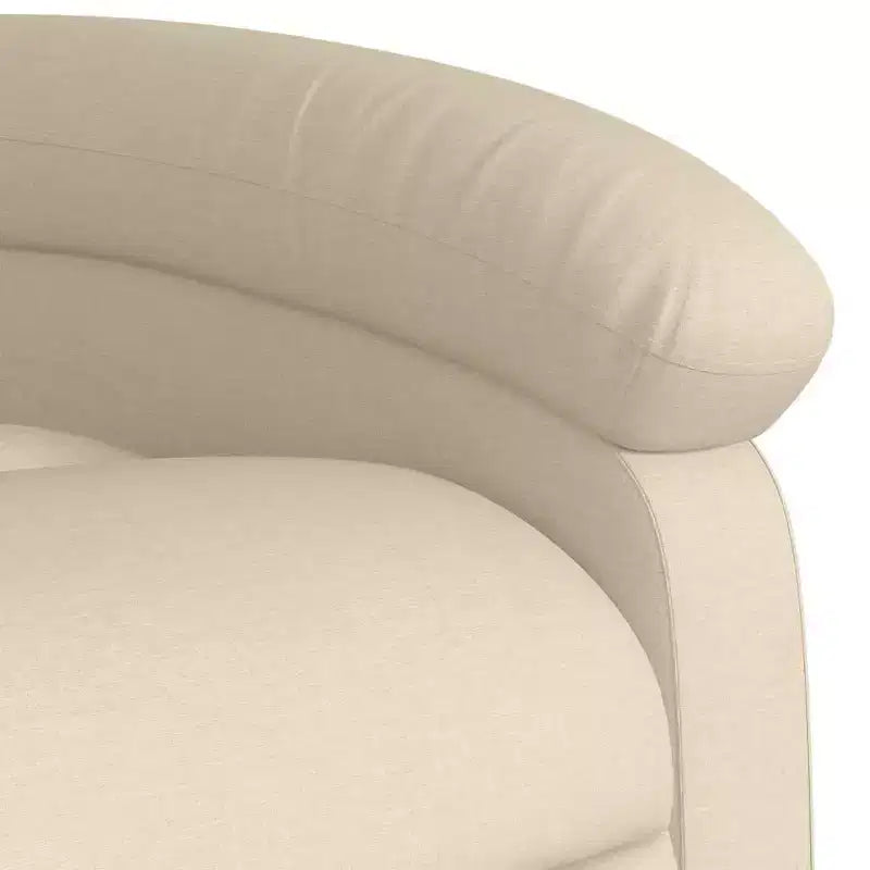 Fauteuil de massage inclinable avec 6 points de vibration, dossier et repose-pieds réglables - Crème