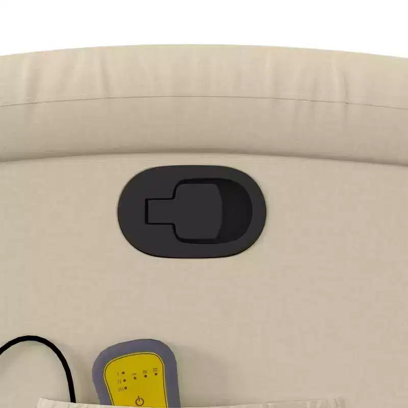 Fauteuil de massage inclinable avec 6 points de vibration, dossier et repose-pieds réglables - Crème