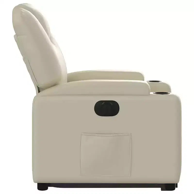 Fauteuil inclinable électrique Power Lift - Similicuir crème avec porte-gobelets