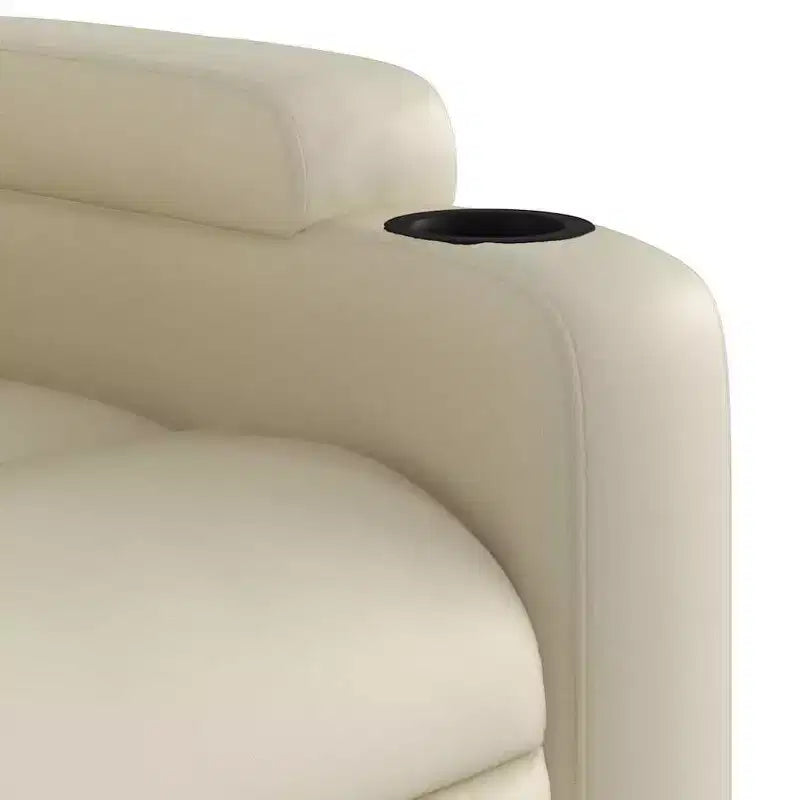 Fauteuil inclinable électrique Power Lift - Similicuir crème avec porte-gobelets