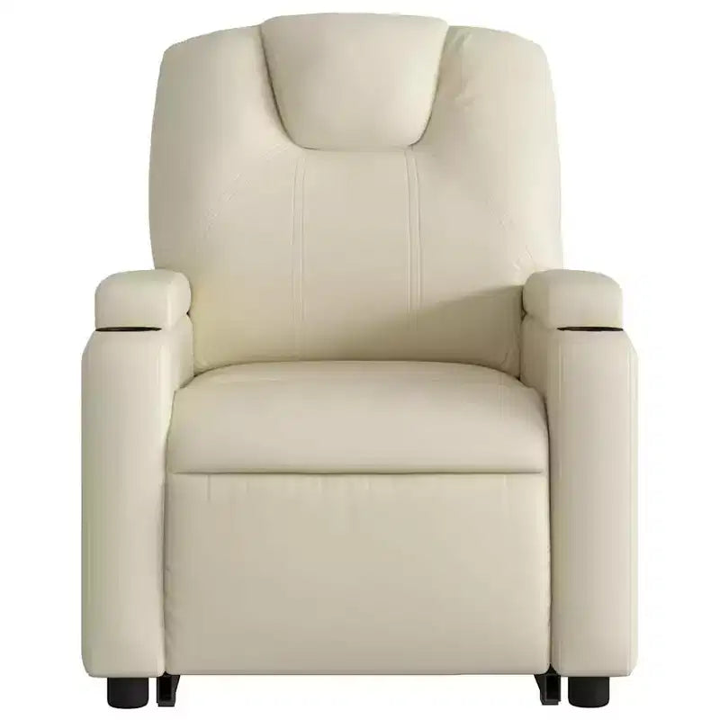Fauteuil inclinable électrique Power Lift - Similicuir crème avec porte-gobelets