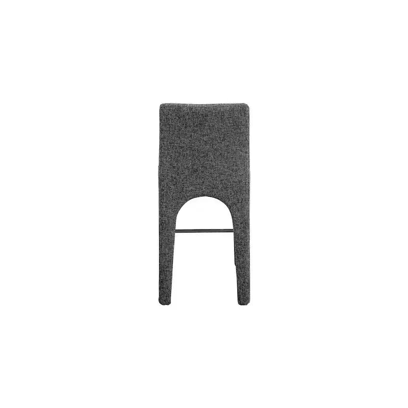 Tabouret en Tissu Texturé Lin Noir au Design Art Déco