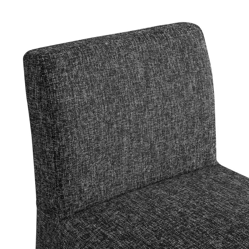 Tabouret en Tissu Texturé Lin Noir au Design Art Déco