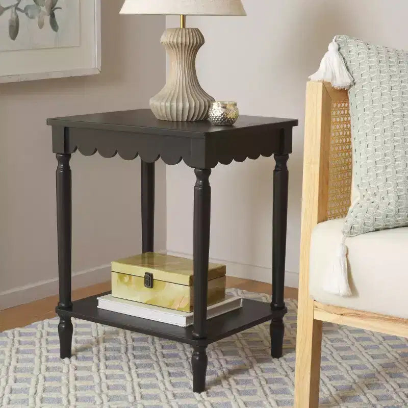 Table d'appoint style campagnard en pin et MDF