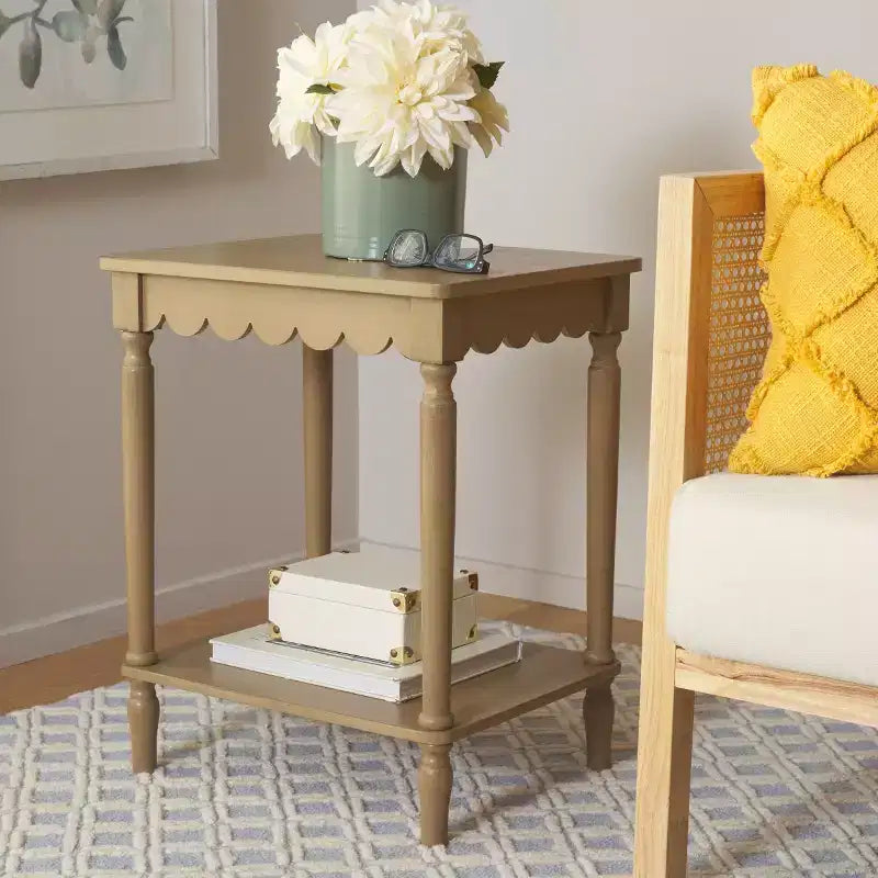 Table d'appoint style campagnard en pin et MDF