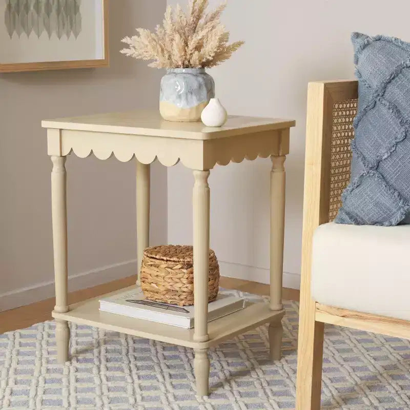 Table d'appoint style campagnard en pin et MDF