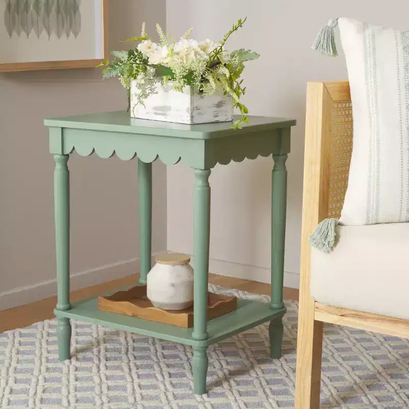 Table d'appoint style campagnard en pin et MDF