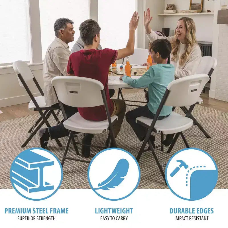 Table ronde emboîtable Lifetime 48", blanc (81111)