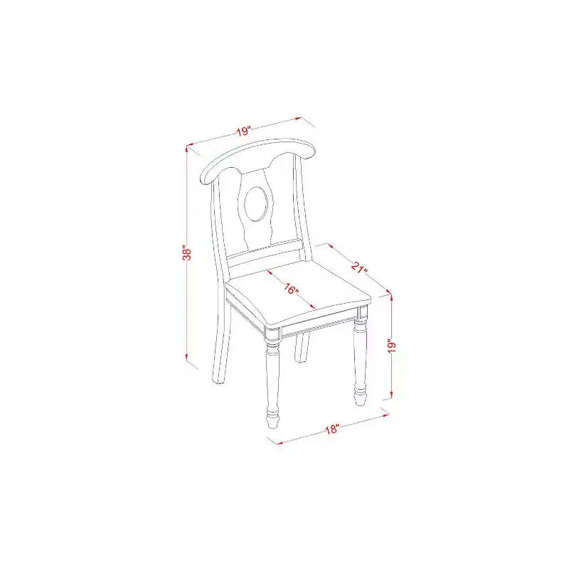 Ensemble de salle à manger 5 pièces - Table rectangulaire et 4 chaises, finition noire