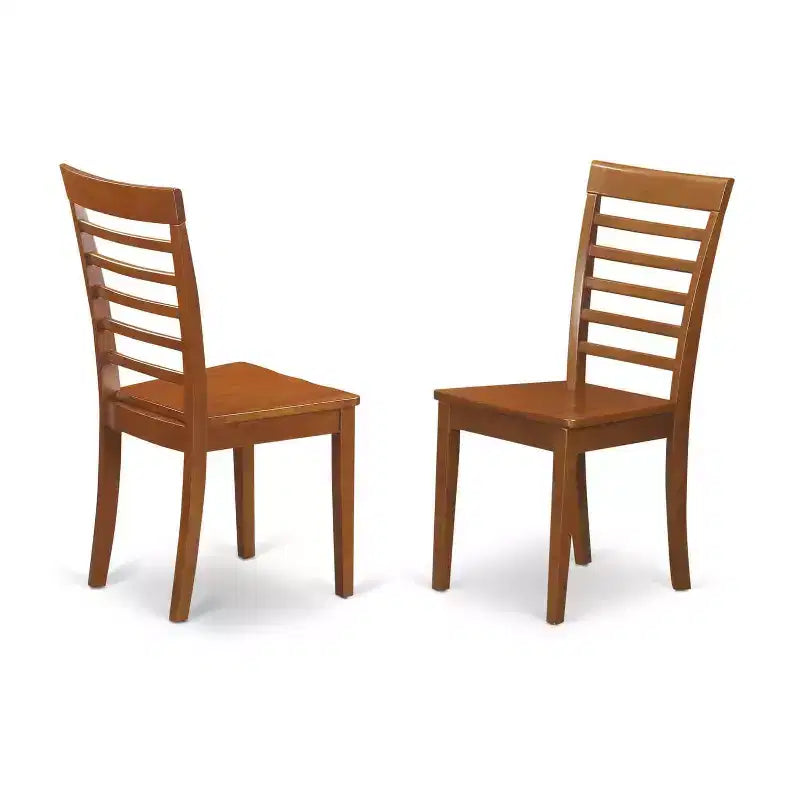 Ensemble de salle à manger ovale 5 pièces avec 4 chaises, finition marron selle