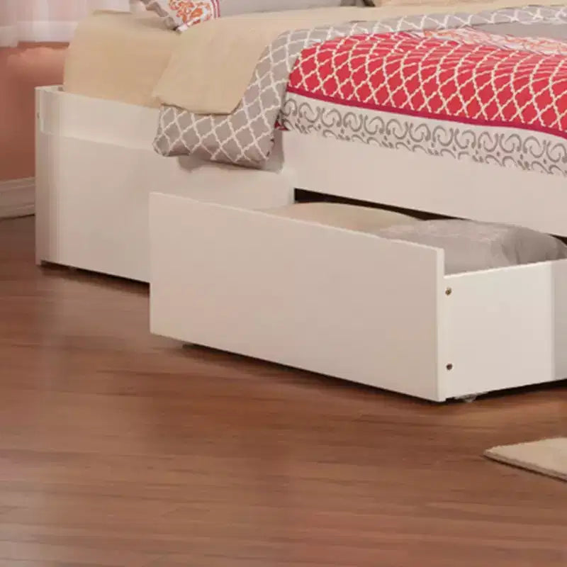 Tête de lit autoportante King Size avec cadre de lit plateforme, blanc