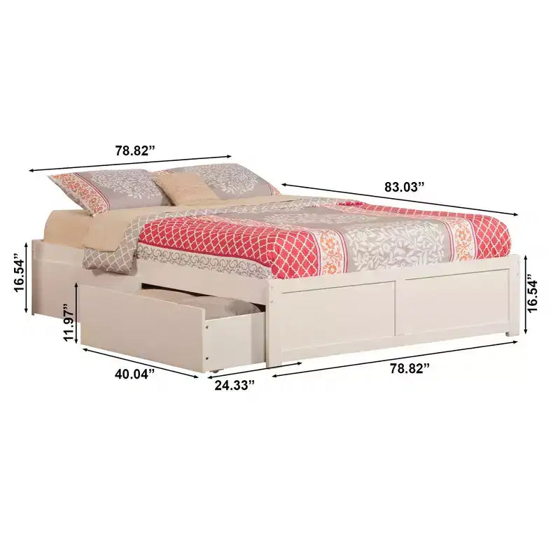 Tête de lit autoportante King Size avec cadre de lit plateforme, blanc