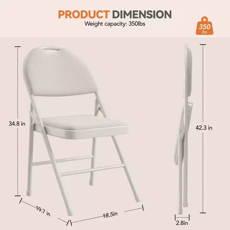 Chaises Pliantes, Chaise Pliante en Métal, Siège Commercial Empilable Portable avec Cadre en Acier, pour Intérieur et Extérieur, Salle à Manger