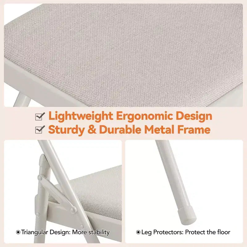 Chaises Pliantes, Chaise Pliante en Métal, Siège Commercial Empilable Portable avec Cadre en Acier, pour Intérieur et Extérieur, Salle à Manger