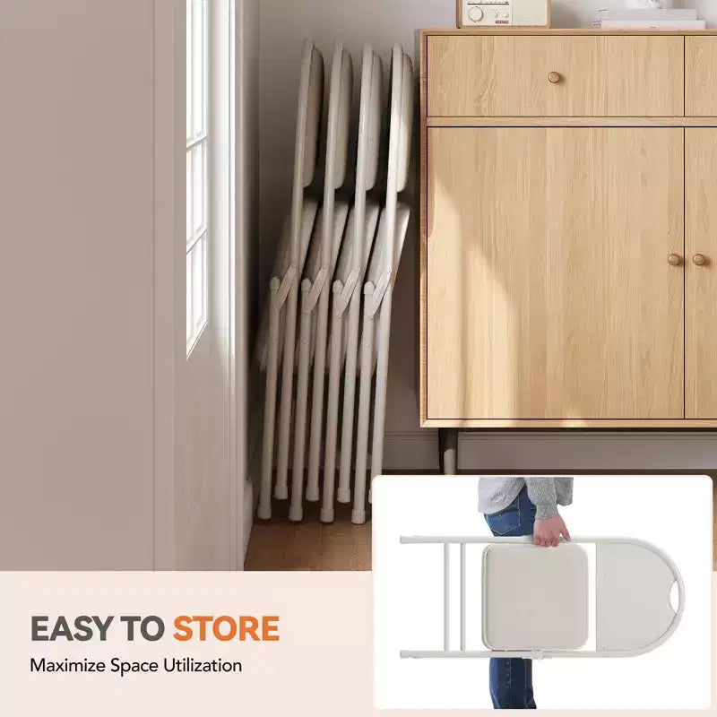 Chaises Pliantes, Chaise Pliante en Métal, Siège Commercial Empilable Portable avec Cadre en Acier, pour Intérieur et Extérieur, Salle à Manger