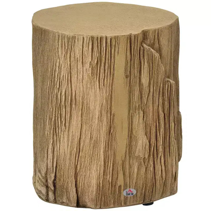 17 Tall Tree Stump End Table, Concrete Sofa Side Table for Indoor and Outdoor Use