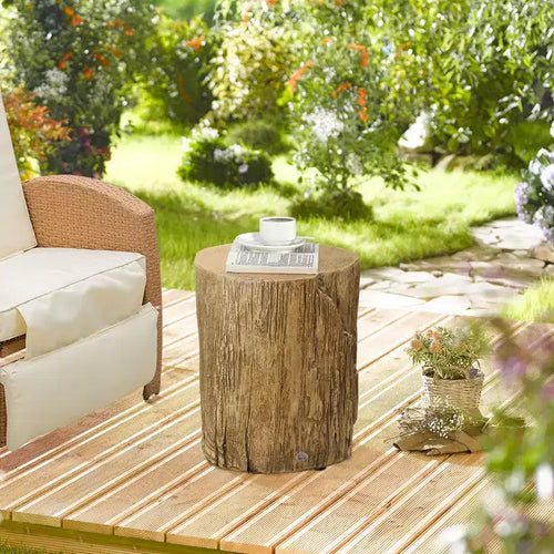 Table d'appoint en béton 17" souche d'arbre pour l'intérieur et l'extérieur