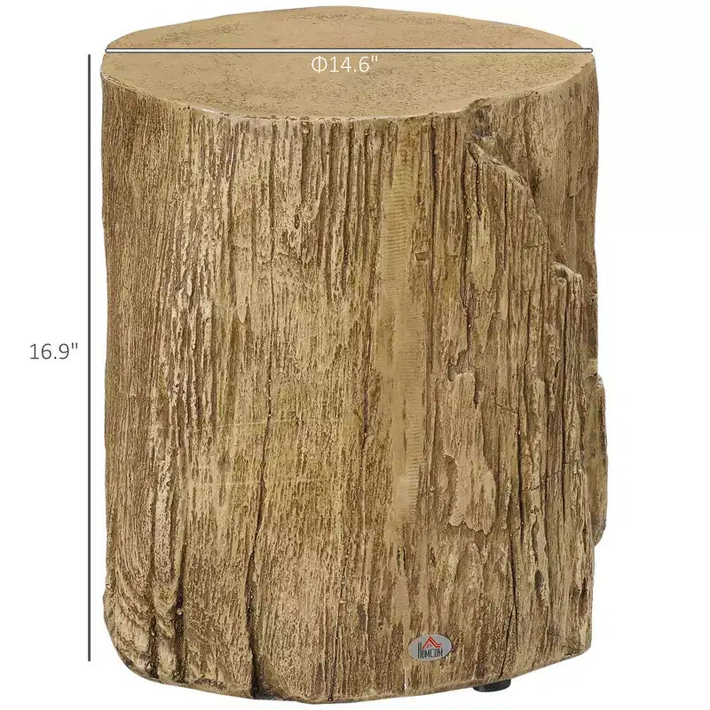 Table d'appoint en béton 17" souche d'arbre pour l'intérieur et l'extérieur