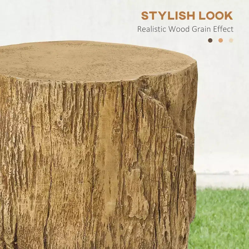 Table d'appoint en béton 17" souche d'arbre pour l'intérieur et l'extérieur