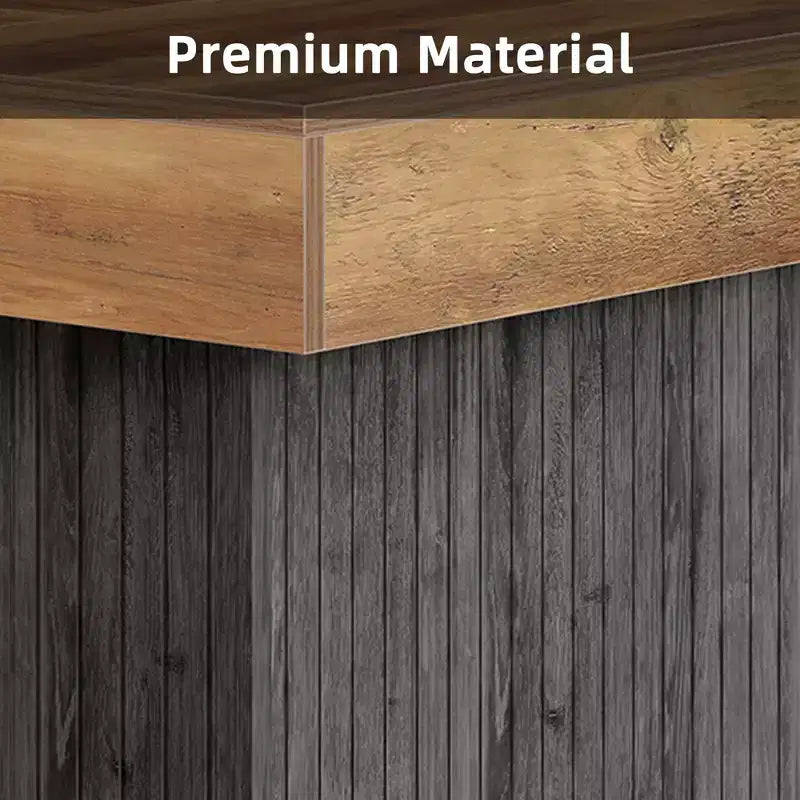 Table de bar industrielle hauteur comptoir 62" - Plateau en MDF et base à lattes gris foncé