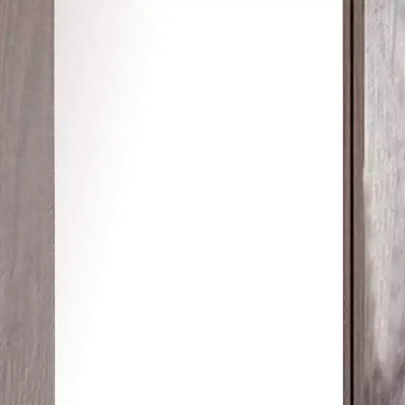Miroir de commode rectangulaire avec cadre en pin brésilien gris