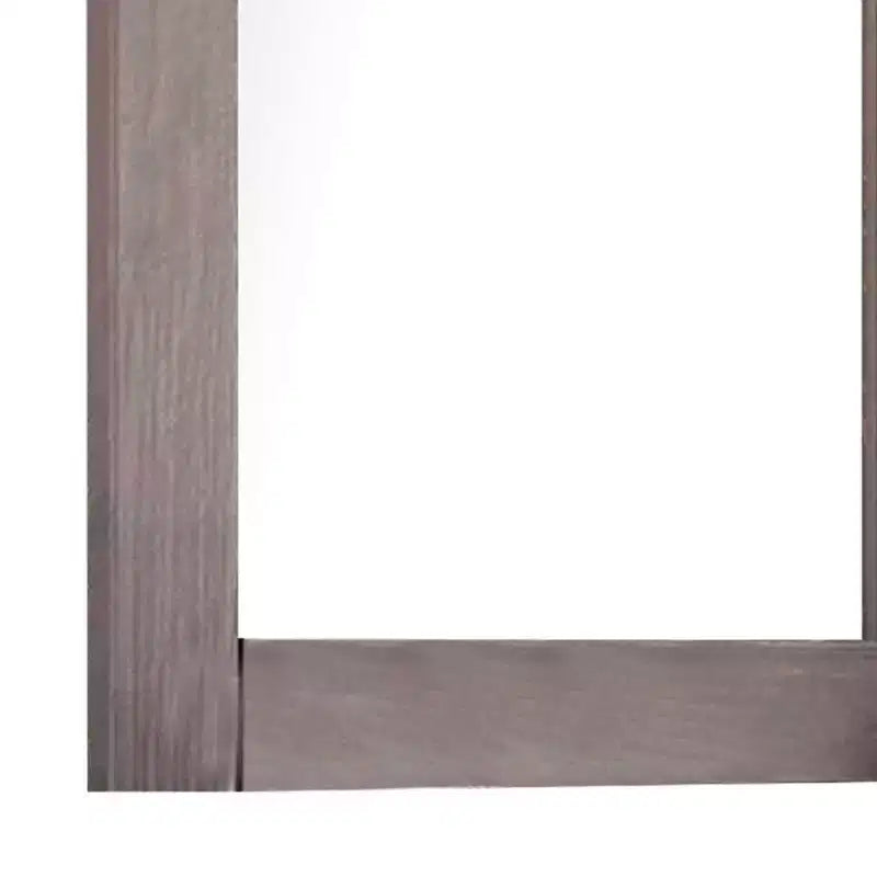Miroir de commode rectangulaire avec cadre en pin brésilien gris