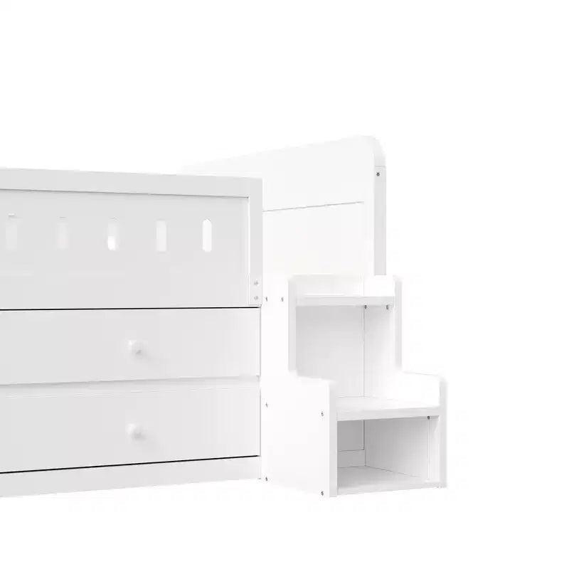 Cadre de lit double en bois massif avec éclairage LED et 4 tiroirs de rangement