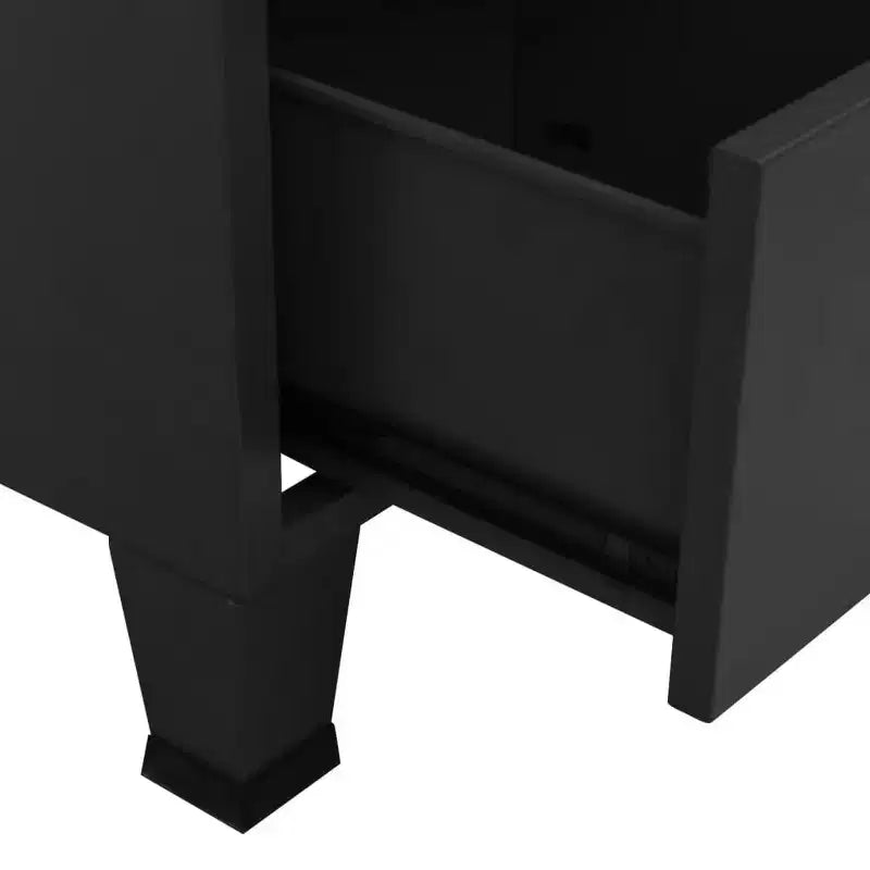 Armoire de rangement industrielle en métal avec portes grillagées et 2 tiroirs bas