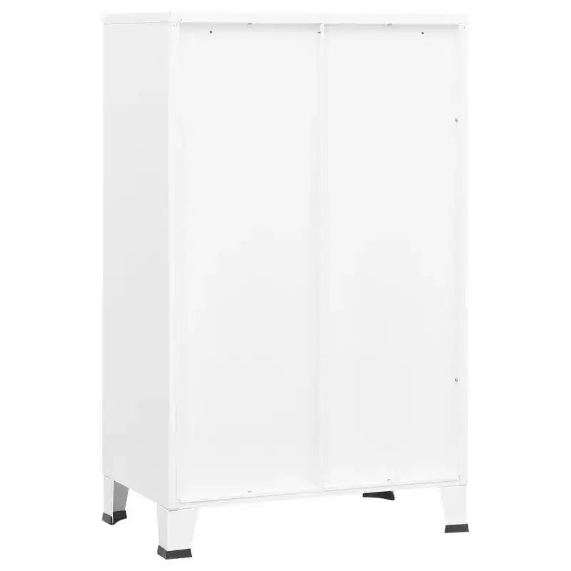 Armoire de rangement industrielle en métal avec portes grillagées et 2 tiroirs bas