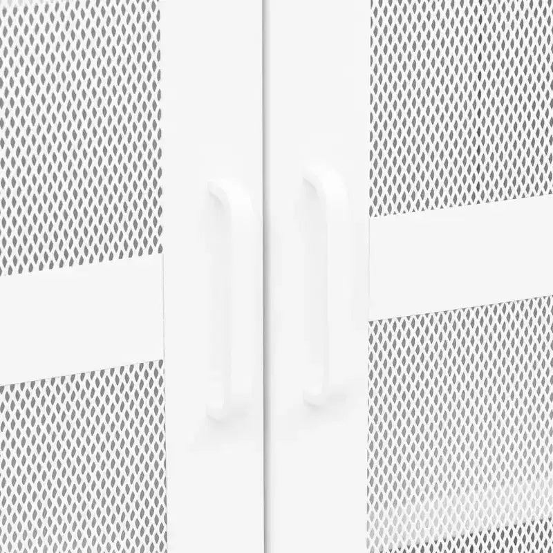 Armoire de rangement industrielle en métal avec portes grillagées et 2 tiroirs bas