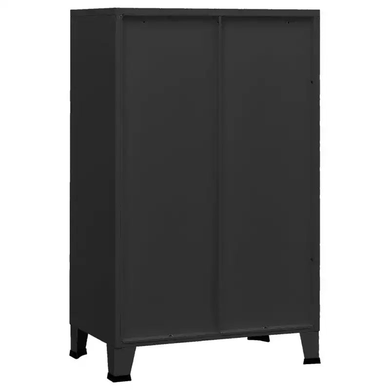 Armoire de rangement industrielle en métal avec portes grillagées et 2 tiroirs bas