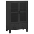 vidaXL Storage Cabinet Office Cabinet with Mesh Doors for Living Room Metal