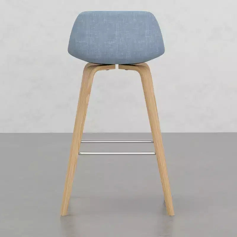 Lot de 2 tabourets de comptoir en bois courbé avec structure en bois courbé et assise en similicuir