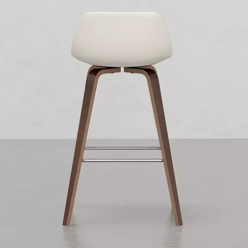 Lot de 2 tabourets de comptoir en bois courbé avec structure en bois courbé et assise en similicuir