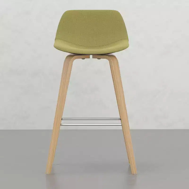 Lot de 2 tabourets de comptoir en bois courbé avec structure en bois courbé et assise en similicuir