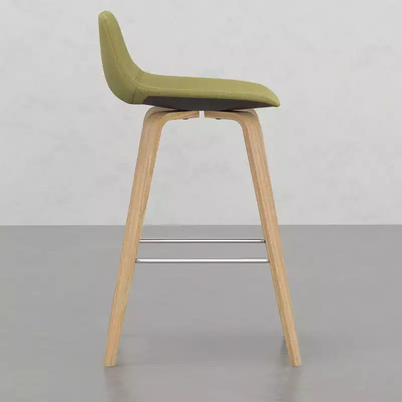Lot de 2 tabourets de comptoir en bois courbé avec structure en bois courbé et assise en similicuir