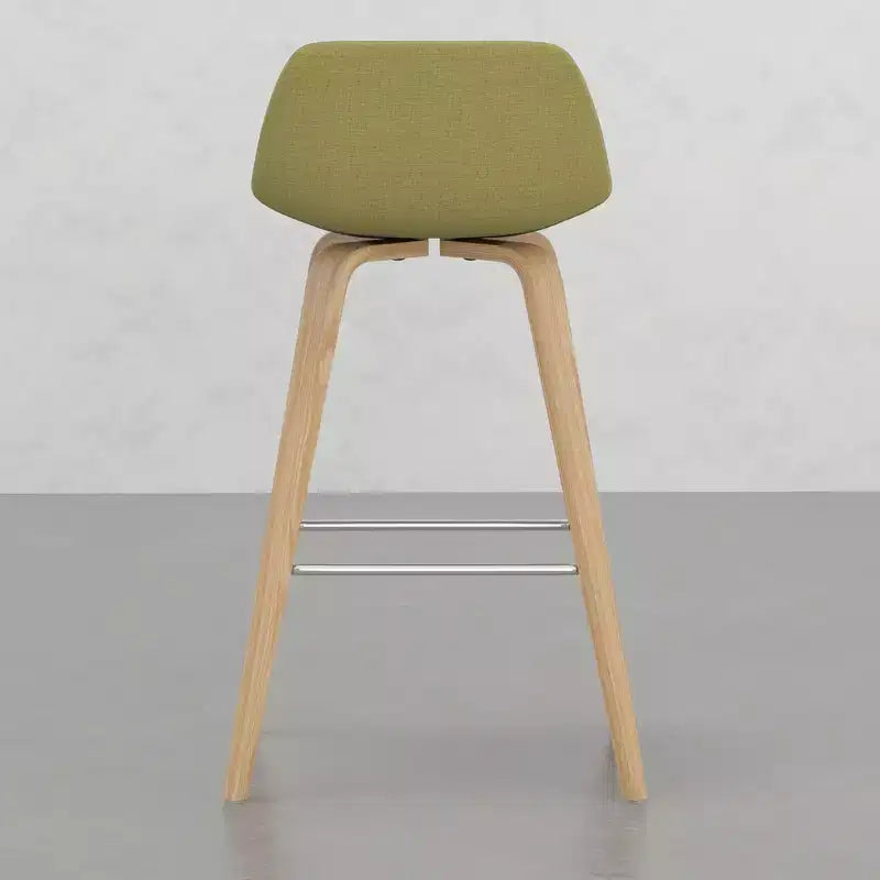 Lot de 2 tabourets de comptoir en bois courbé avec structure en bois courbé et assise en similicuir