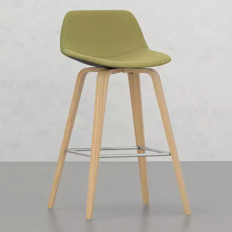 Lot de 2 tabourets de comptoir en bois courbé avec structure en bois courbé et assise en similicuir