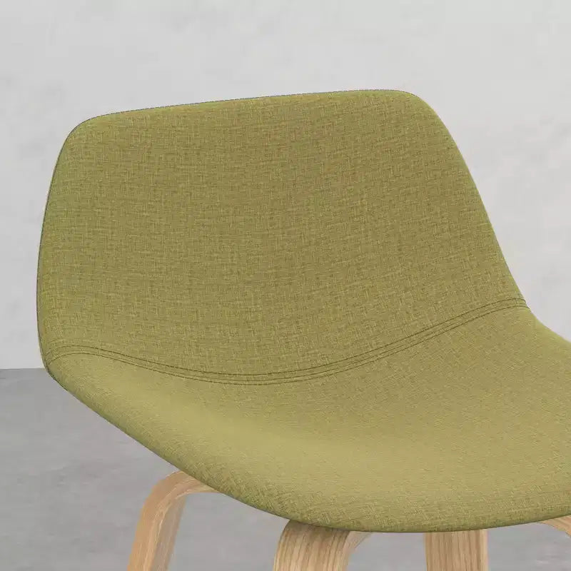 Lot de 2 tabourets de comptoir en bois courbé avec structure en bois courbé et assise en similicuir