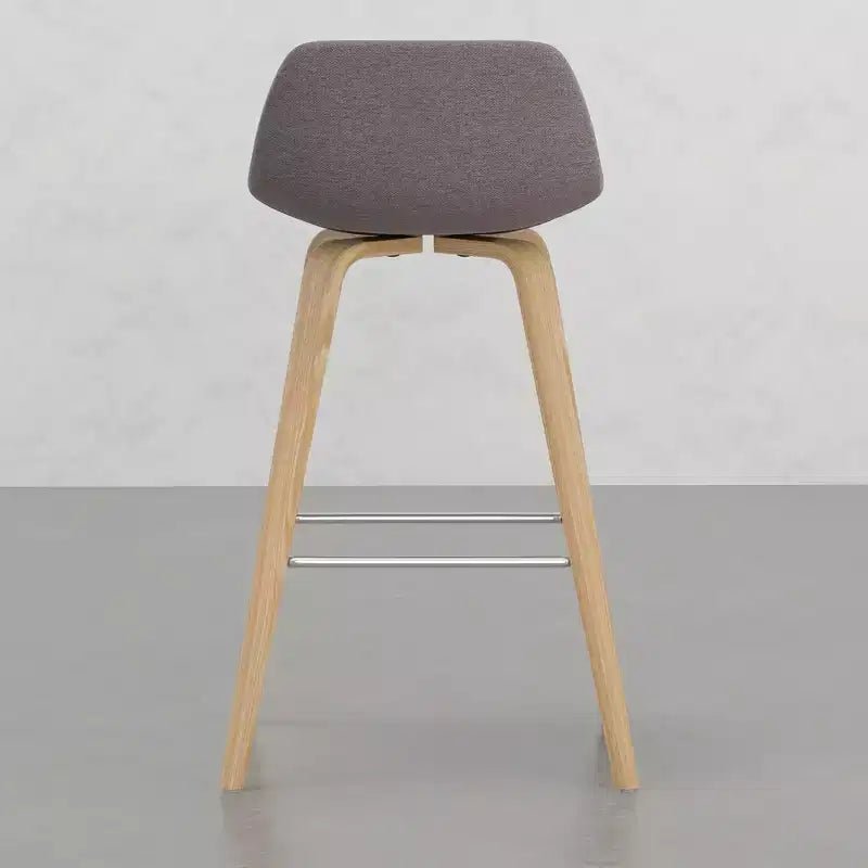 Lot de 2 tabourets de comptoir en bois courbé avec structure en bois courbé et assise en similicuir