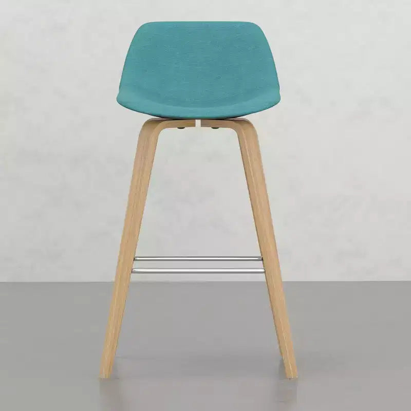 Lot de 2 tabourets de comptoir en bois courbé avec structure en bois courbé et assise en similicuir