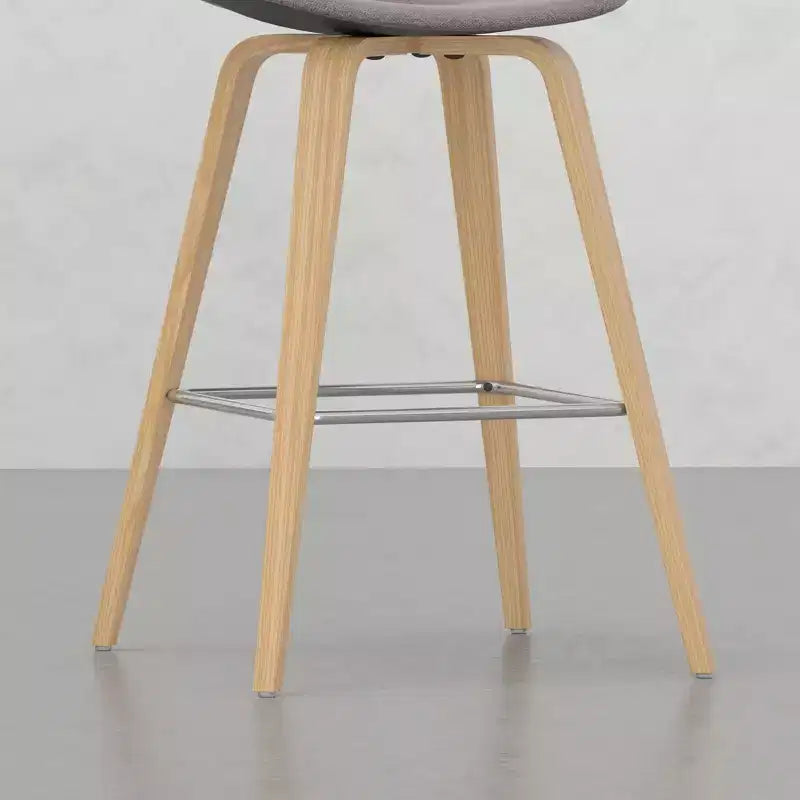 Lot de 2 tabourets de comptoir en bois courbé avec structure en bois courbé et assise en similicuir