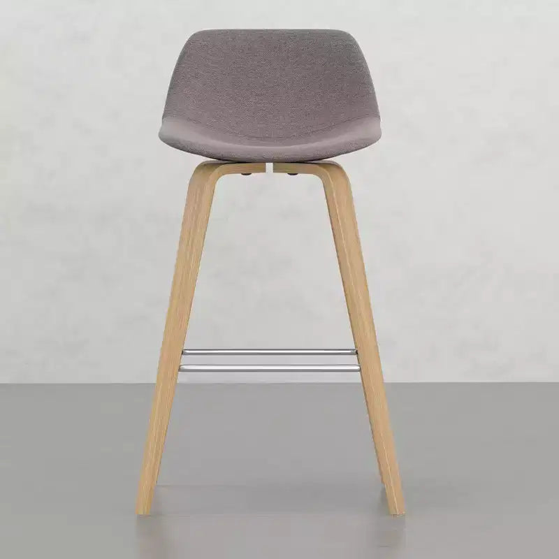 Lot de 2 tabourets de comptoir en bois courbé avec structure en bois courbé et assise en similicuir