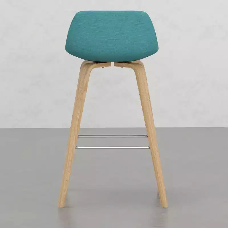 Lot de 2 tabourets de comptoir en bois courbé avec structure en bois courbé et assise en similicuir