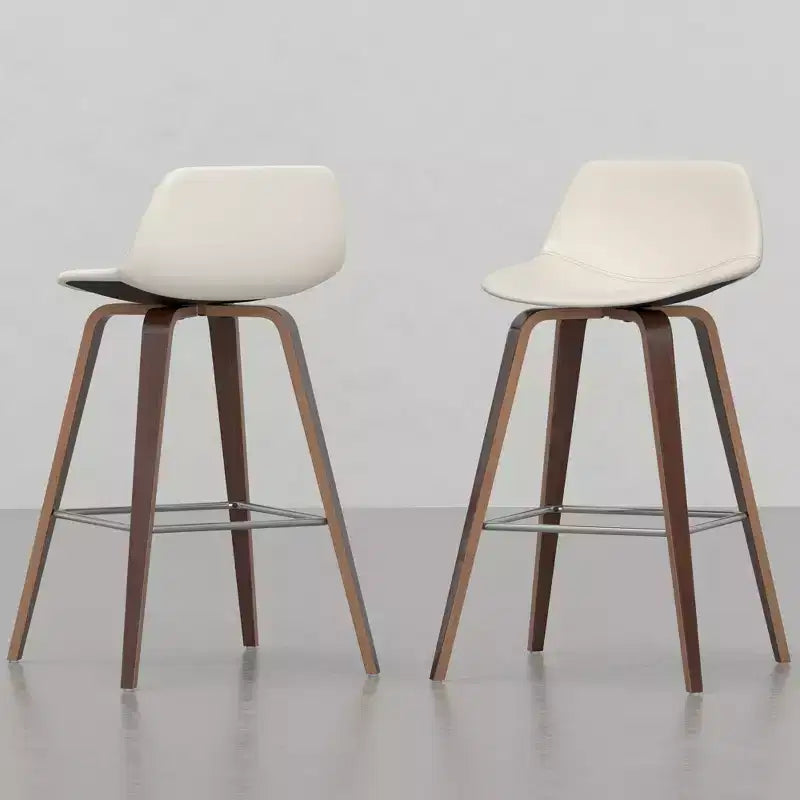 Okak Bentwood Counter Stools Set of 2, Classic Harvard Design Bar Height Stools with Curved Wood Frame, Timeless Seating for Kitchen Island