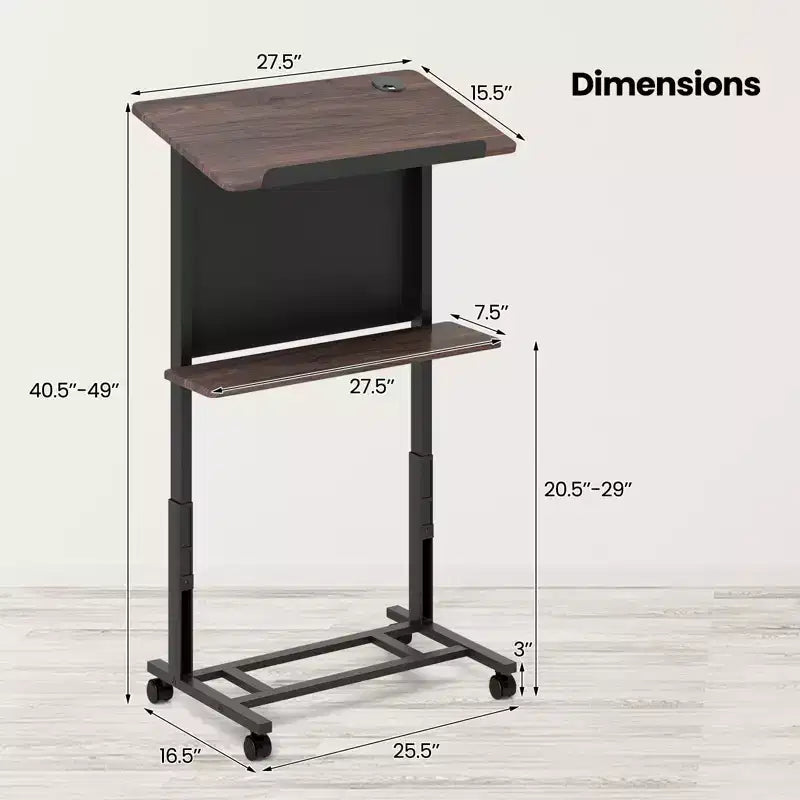 Pupitre roulant réglable en hauteur 103-124,5 cm - Lutrin mobile