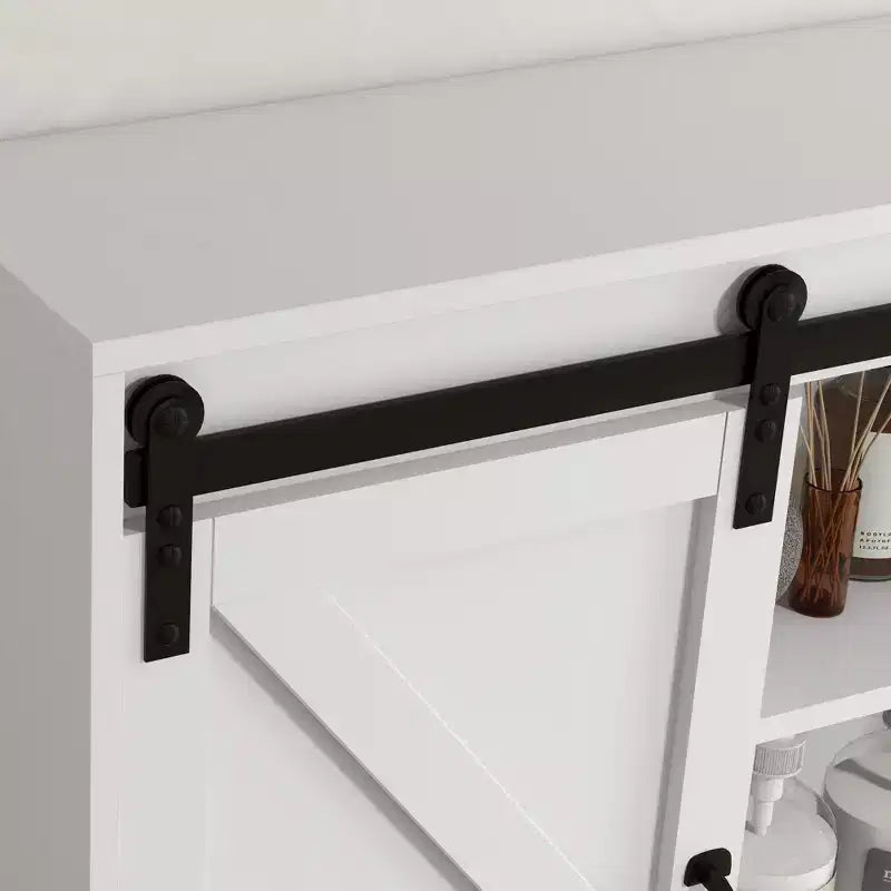 Armoire de toilette murale avec porte coulissante et étagère réglable